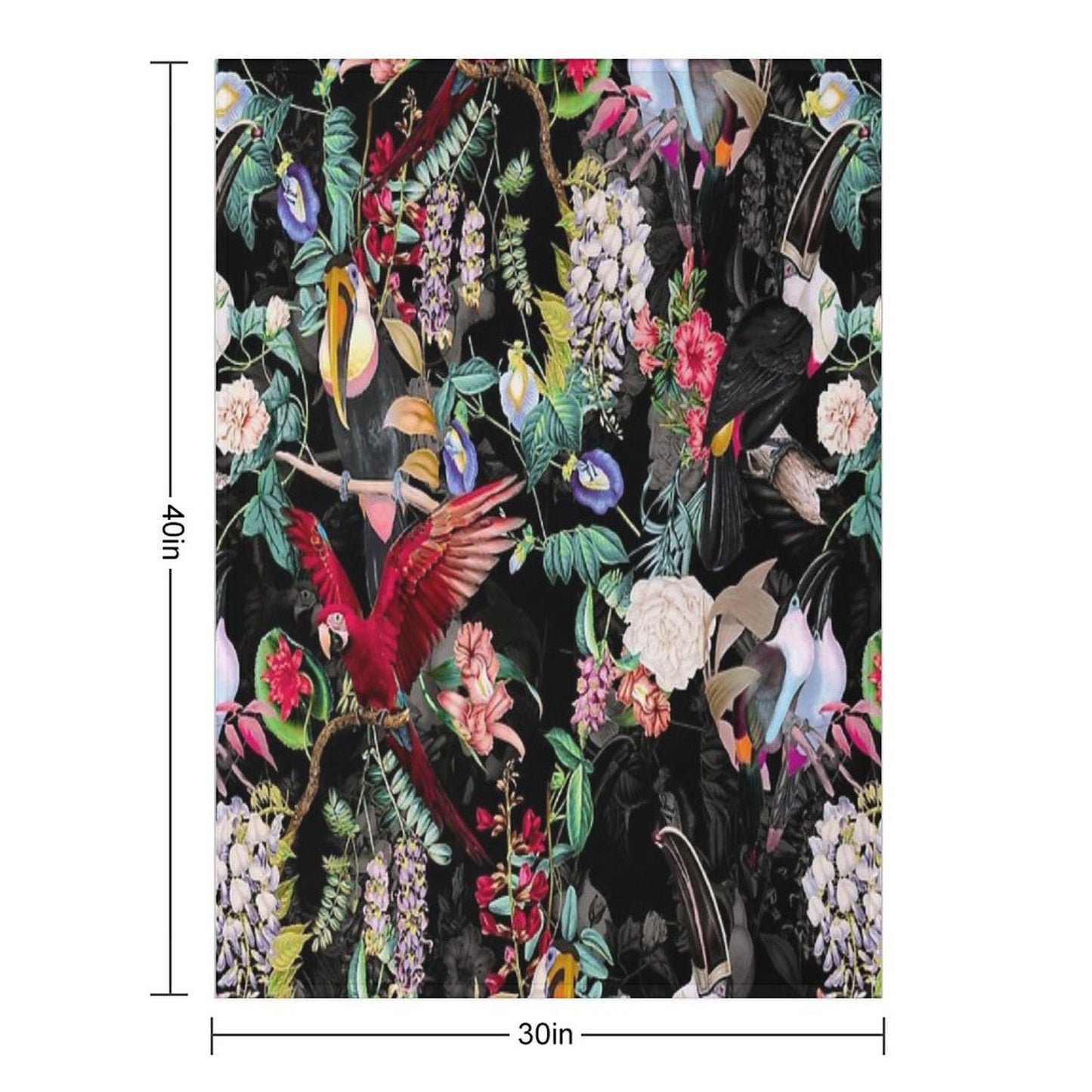 Floral And Birds IX Throw Blanket