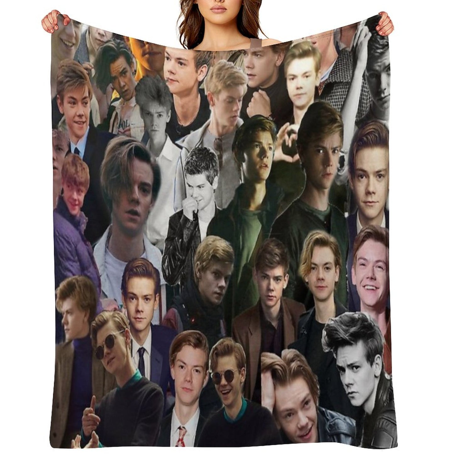 Thomas Brodie-Sangster Collage Throw Blanket