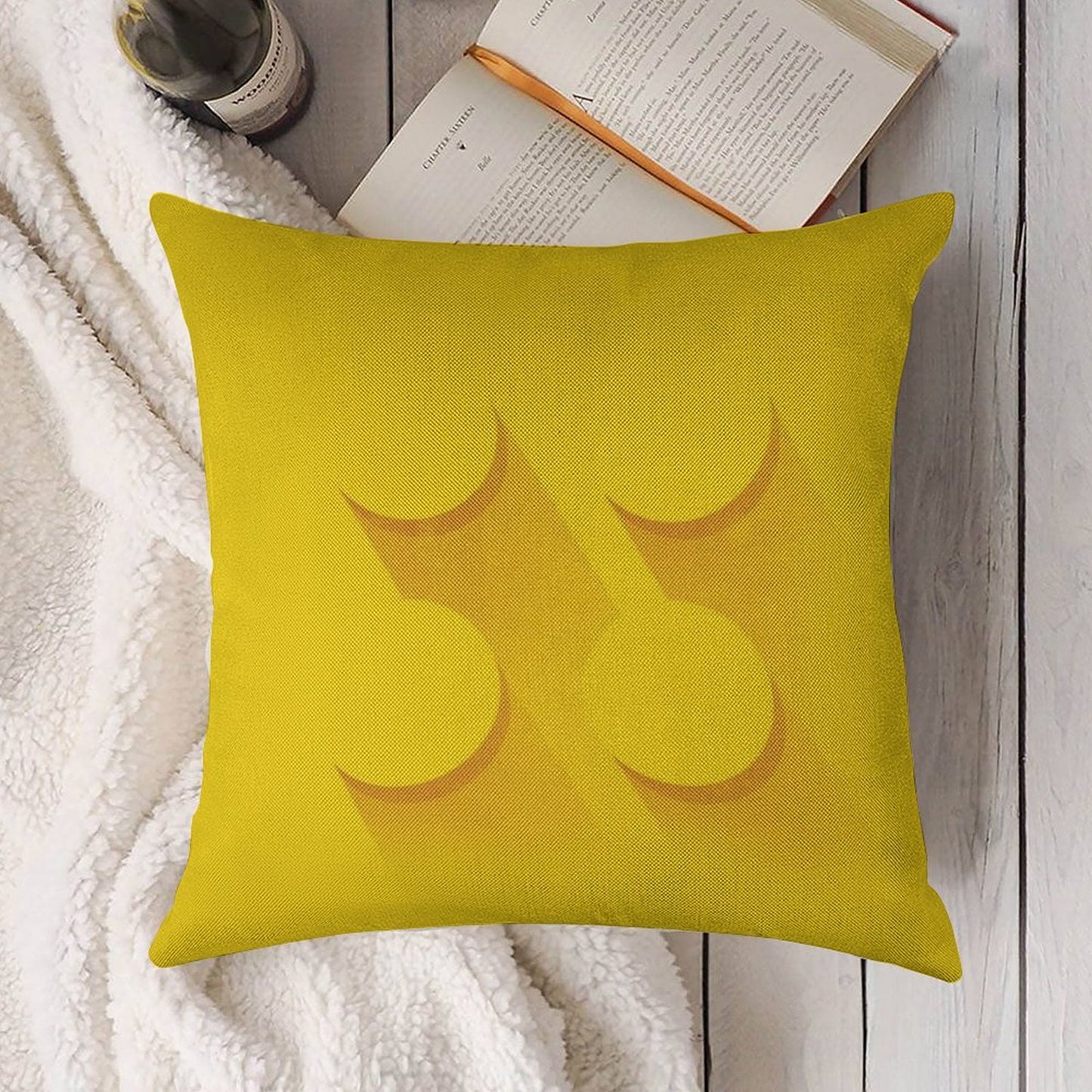 Yellow Brick Linen Throw Pillow Cover