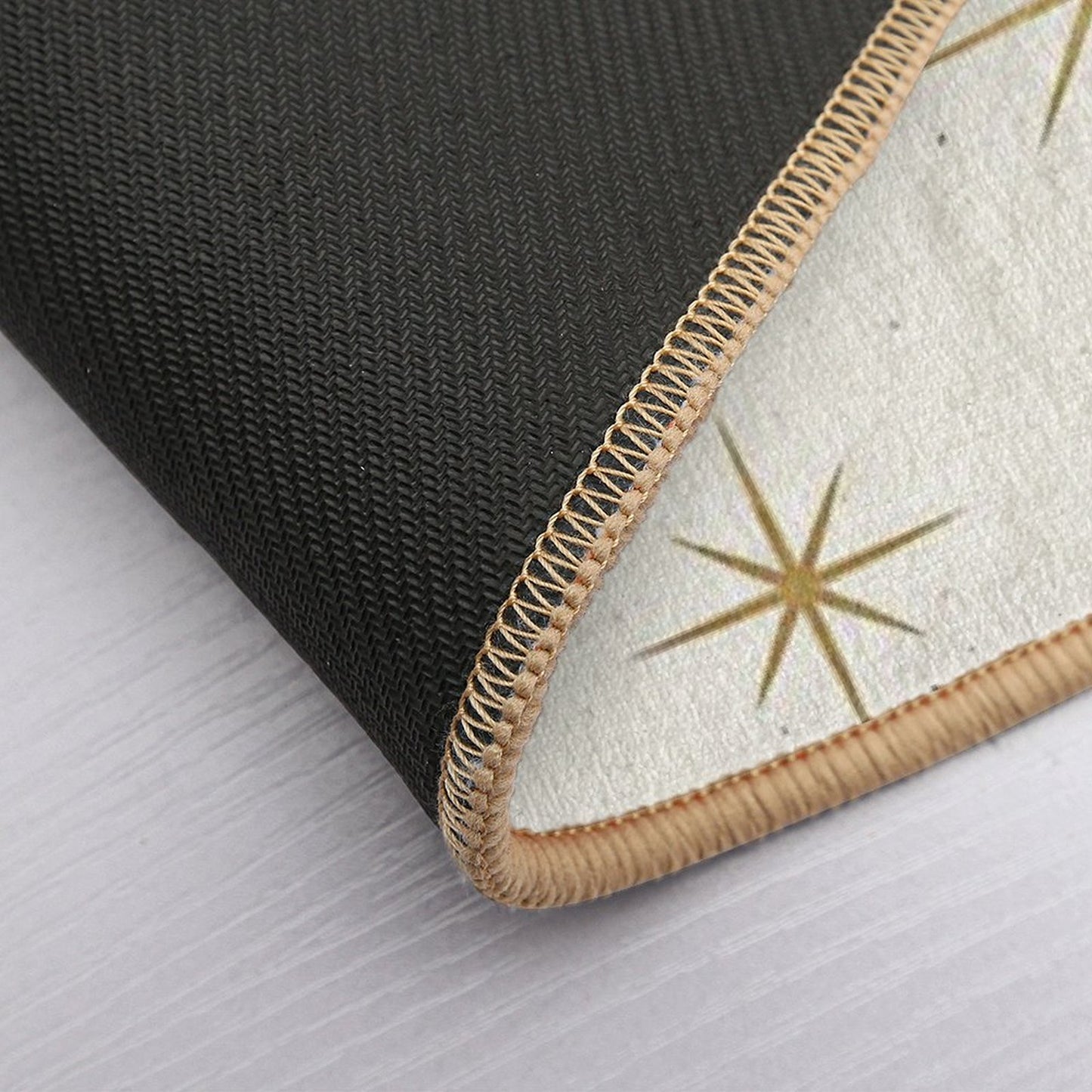 Gold Art Deco Stars Sparkle Pattern Astrology Astronomical Vintage Style White Background Bath Mat