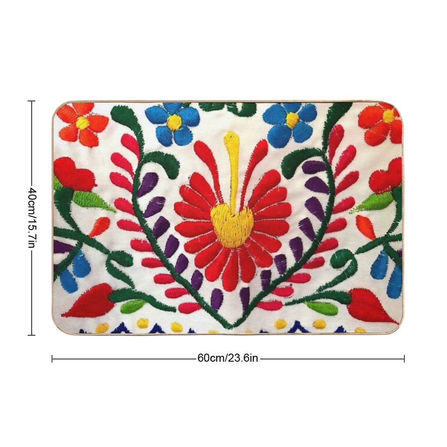 Mexican Flowers Bath Mat