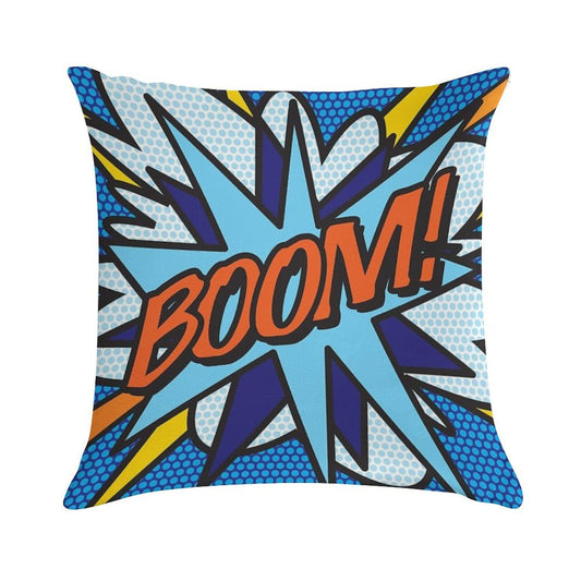 BOOM Comic Book Pop Art Modern Fun Retro Soft Luxury Feel Throw Pillow