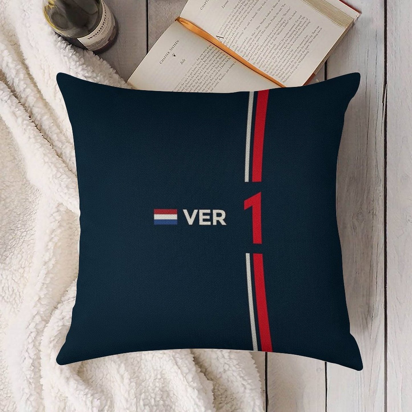 F1 2022 - #1 Verstappen Linen Throw Pillow Cover