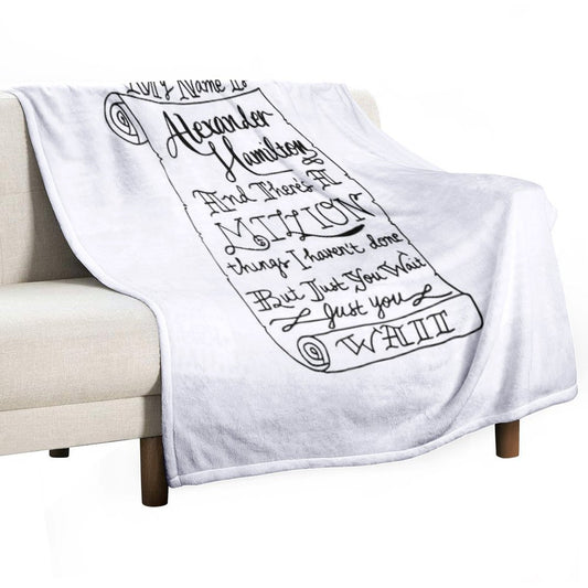Alexander Hamilton Scroll Throw Blanket