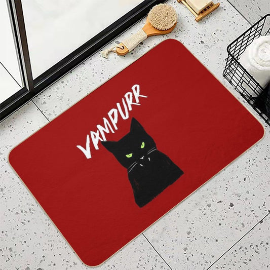 Vampire Cat Vampurr Halloween Kitty Bath Mat