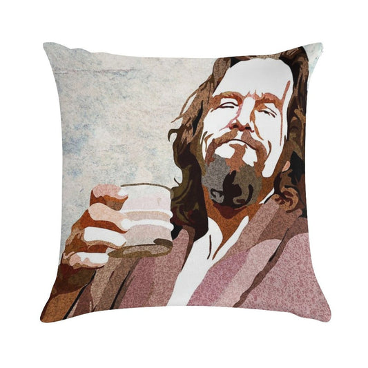 Big Lebowski DUDE Portrait Soft Anti-Pilling Throw Pillow