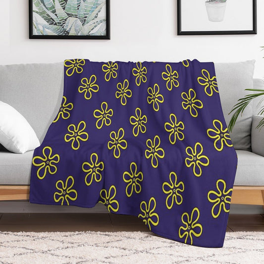 Spongebob's Floral Pattern (Purple) Throw Blanket