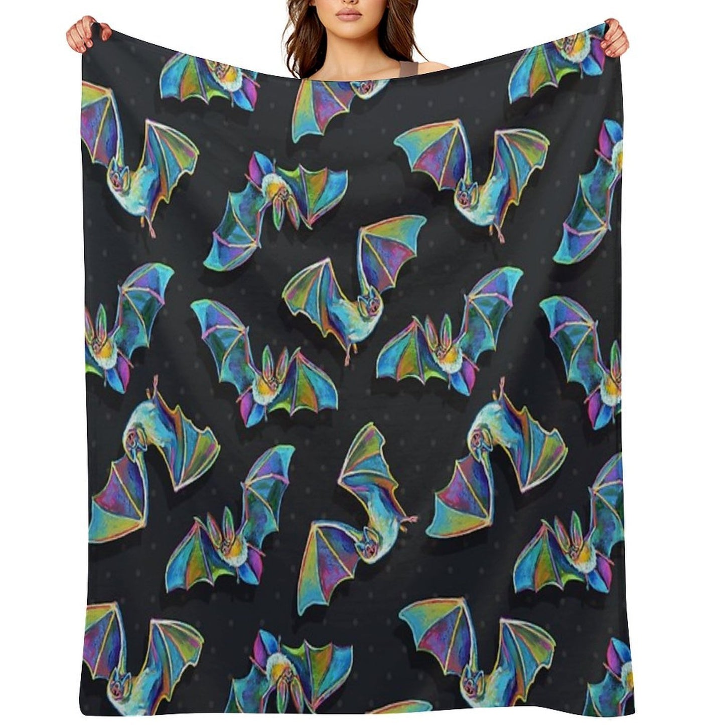Psychedelic Bat Pattern by Robert Phelps Throw Blanket