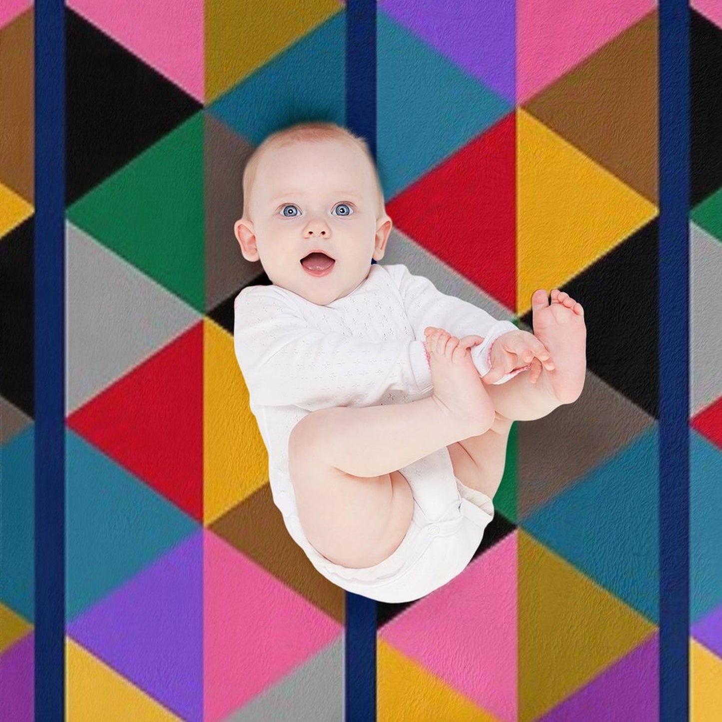 Geometric Bright Multi Colour Pattern Throw Blanket