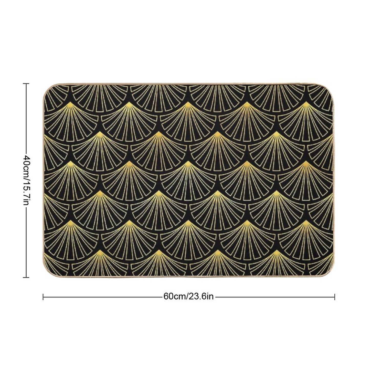 (Faux) Singapore Art Deco Motif Pattern Bath Mat
