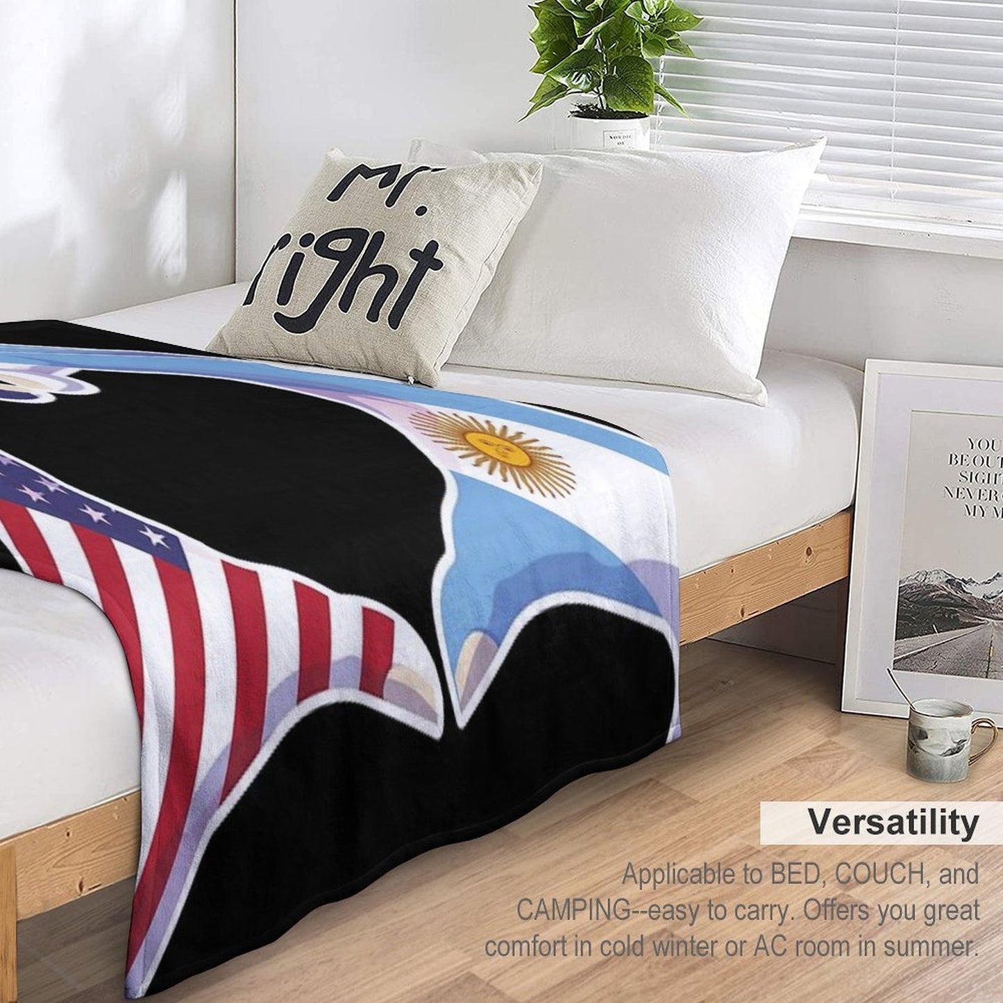 Argentina Argentine Argentinean Argentinian USA United States American America Love Heart Peace Throw Blanket