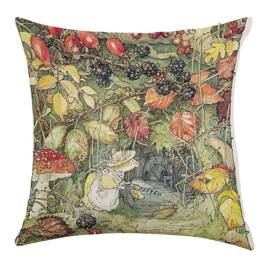 Primrose at The Entrance to The Tunnels Linen Throw Pillow Cover