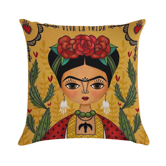 Frida Kahlo Illustration Soft Ultra-Soft Texture Throw Pillow
