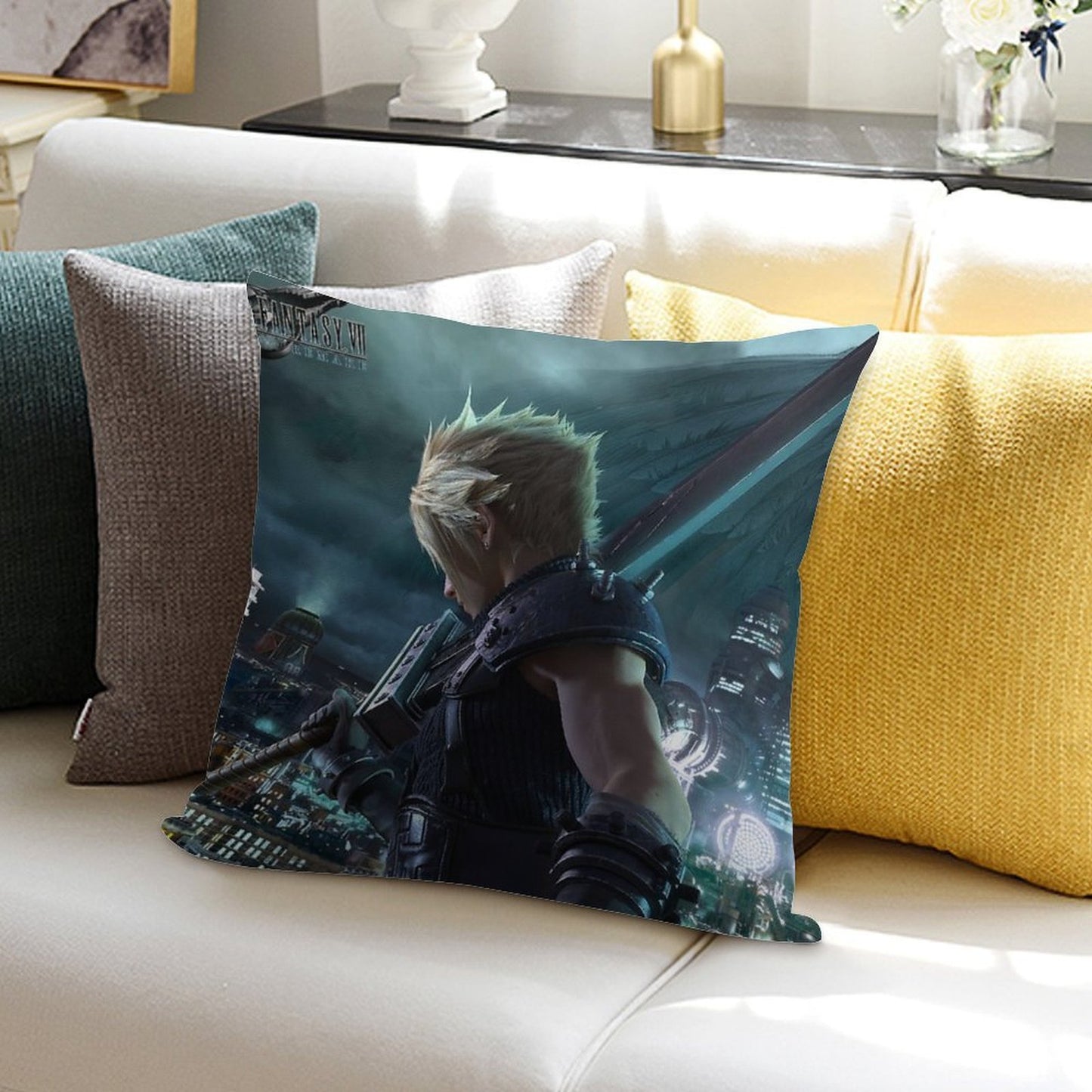 Cloud Final Fantasy VII Remake Soft Decorative Cover Throw Pillow