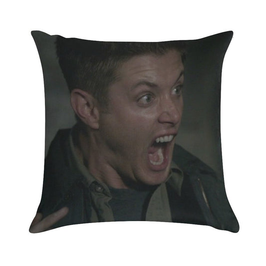 Dean Winchester Scream Soft Short Plush Fabric Throw Pillow