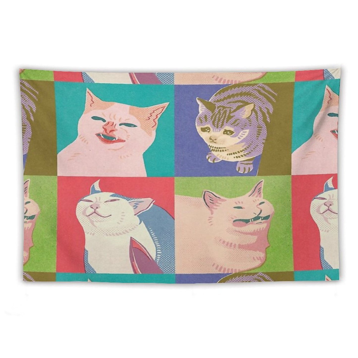Four Meme Cats of The Apocalypse Tapestry