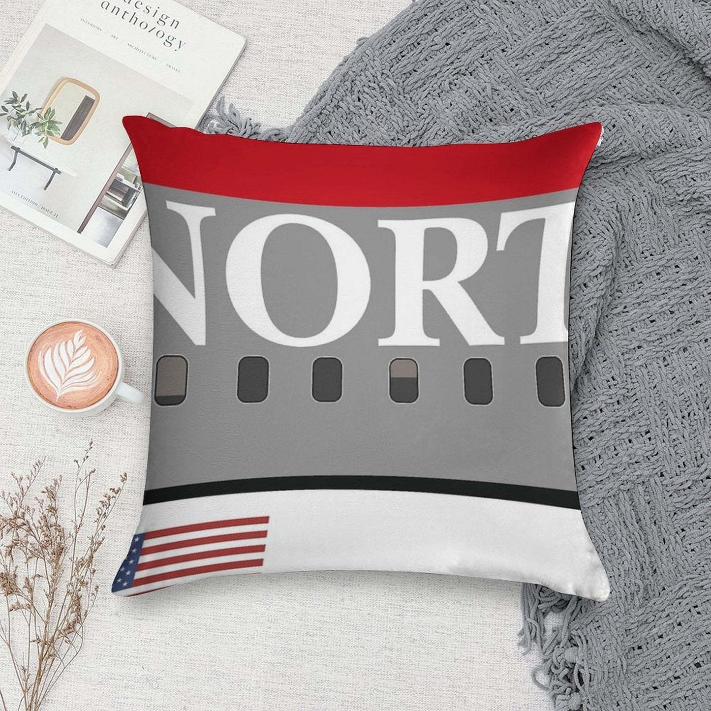Plane Tees - Northwest Airlines Soft Luxury Feel Throw Pillow
