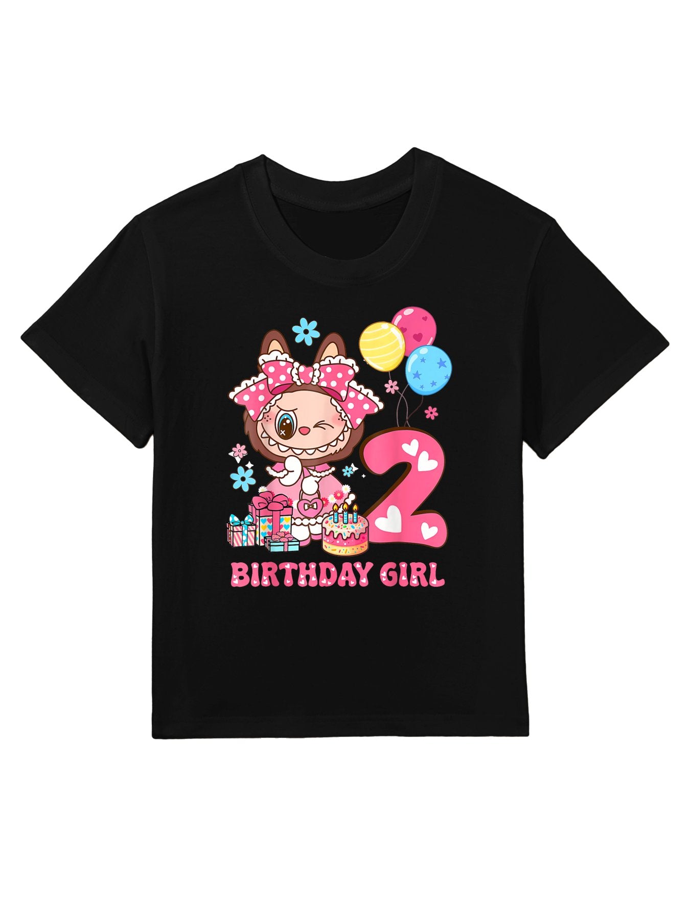 2nd Birthday Girls Kidsns Funny Labubu Kids T-Shirt