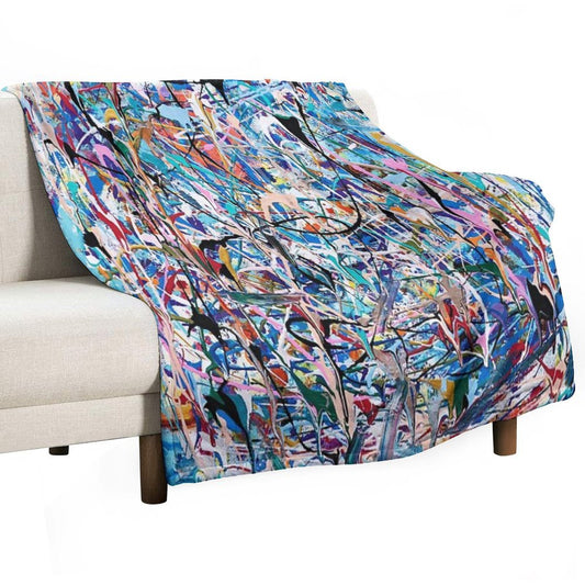 Blue Composition Throw Blanket