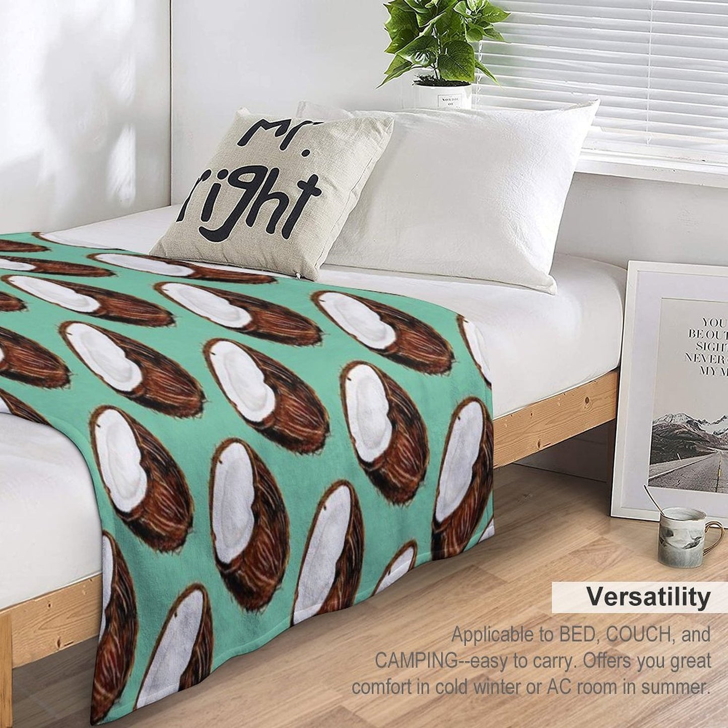 Coconut Pattern - Teal Throw Blanket
