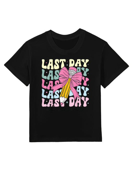 Last Day Of School Coquette Bow Graduation Party Kids T-Shirt