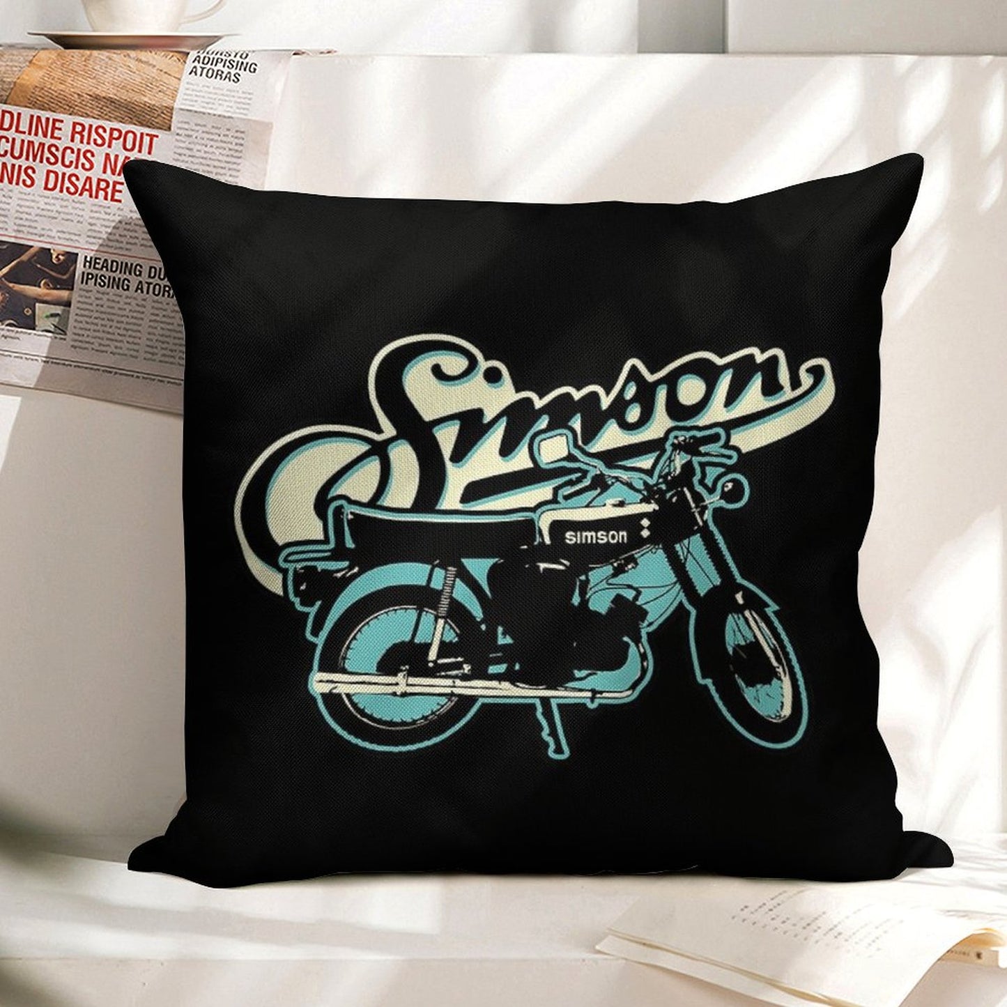 S51 Moped Drivers And GDR Fans. Linen Throw Pillow Cover