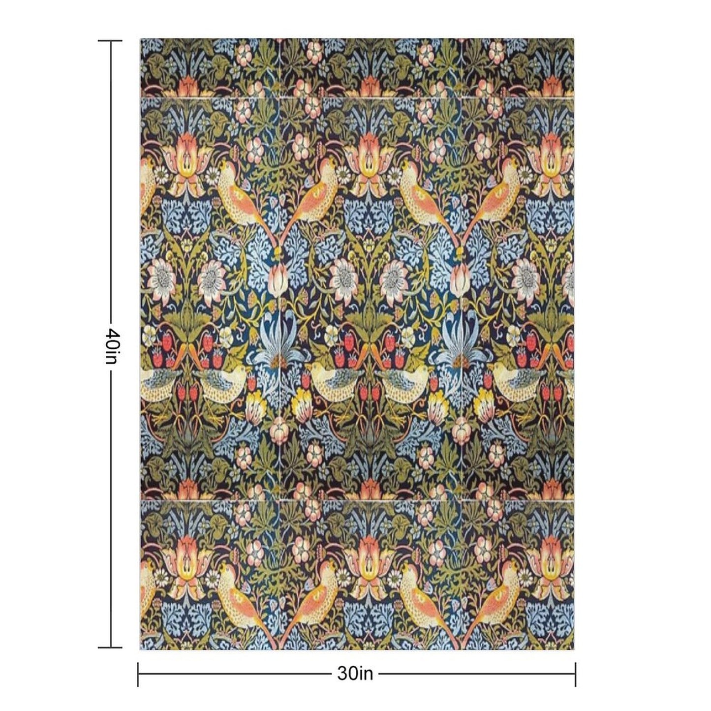 William Morris Strawberry Thief Design 1883 Throw Blanket