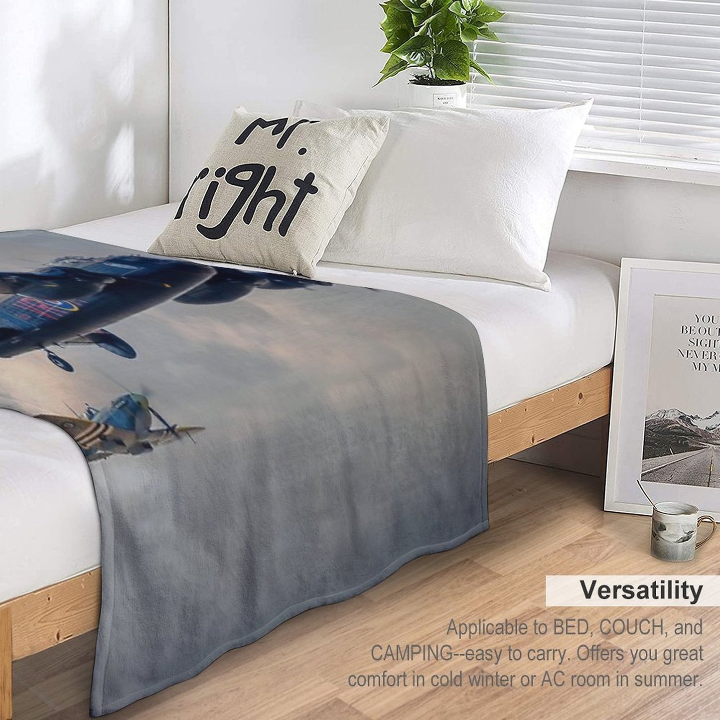Two Icons - Lancaster And Spitfire Throw Blanket