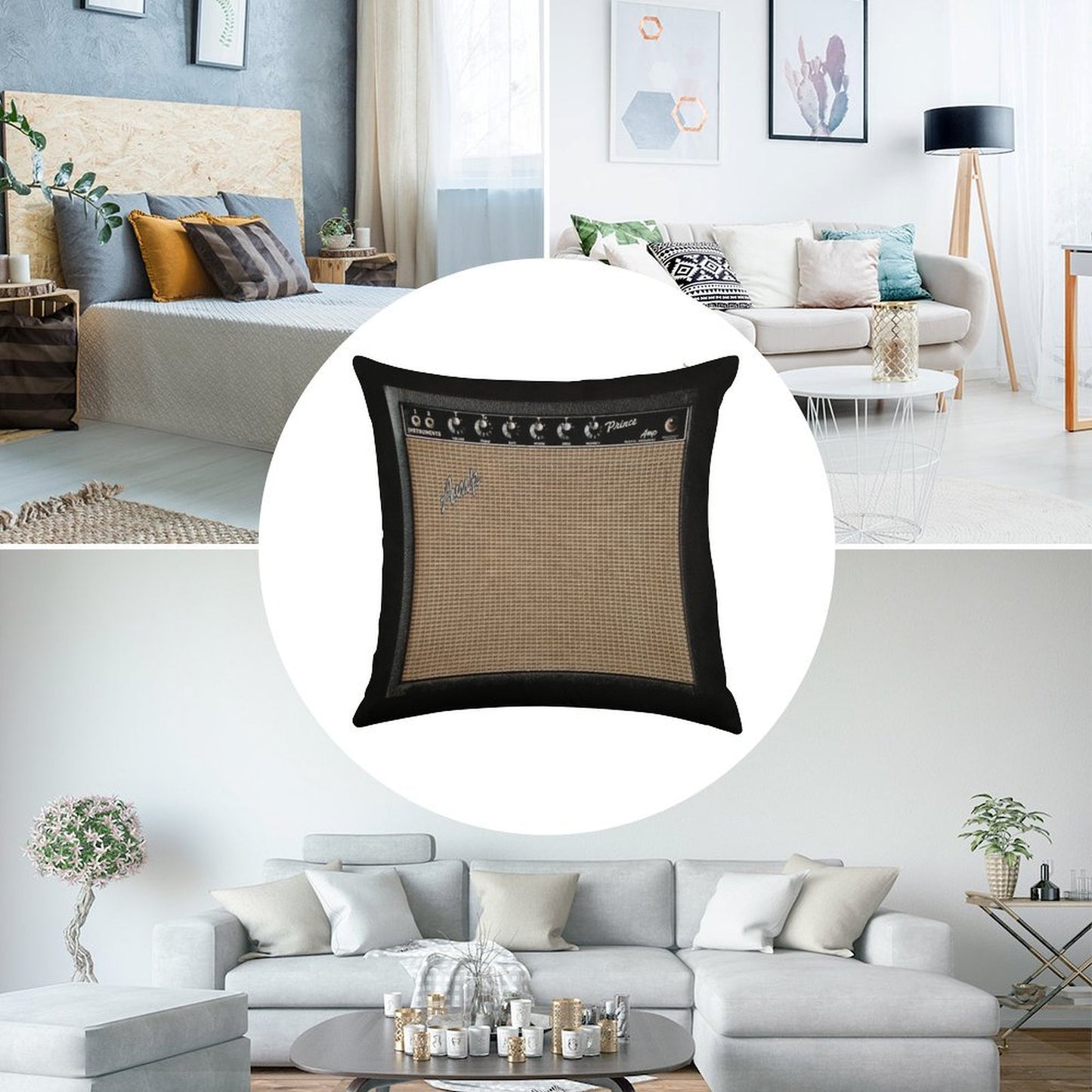 Guitar AmplifierAmp Great for MusicianGuitar Player! Linen Throw Pillow Cover