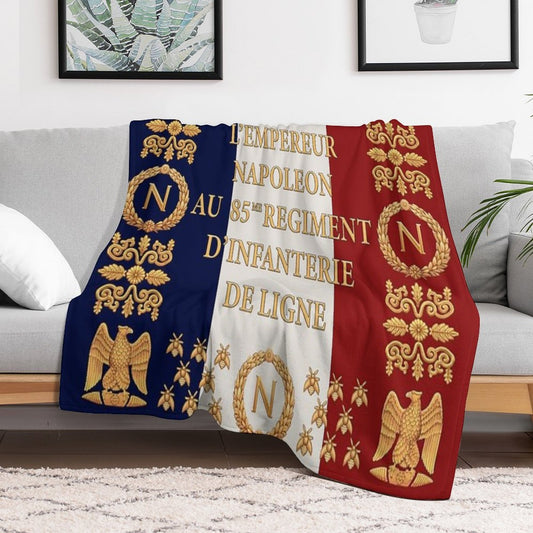 Napoleonic French 85th Regimental Flag Throw Blanket