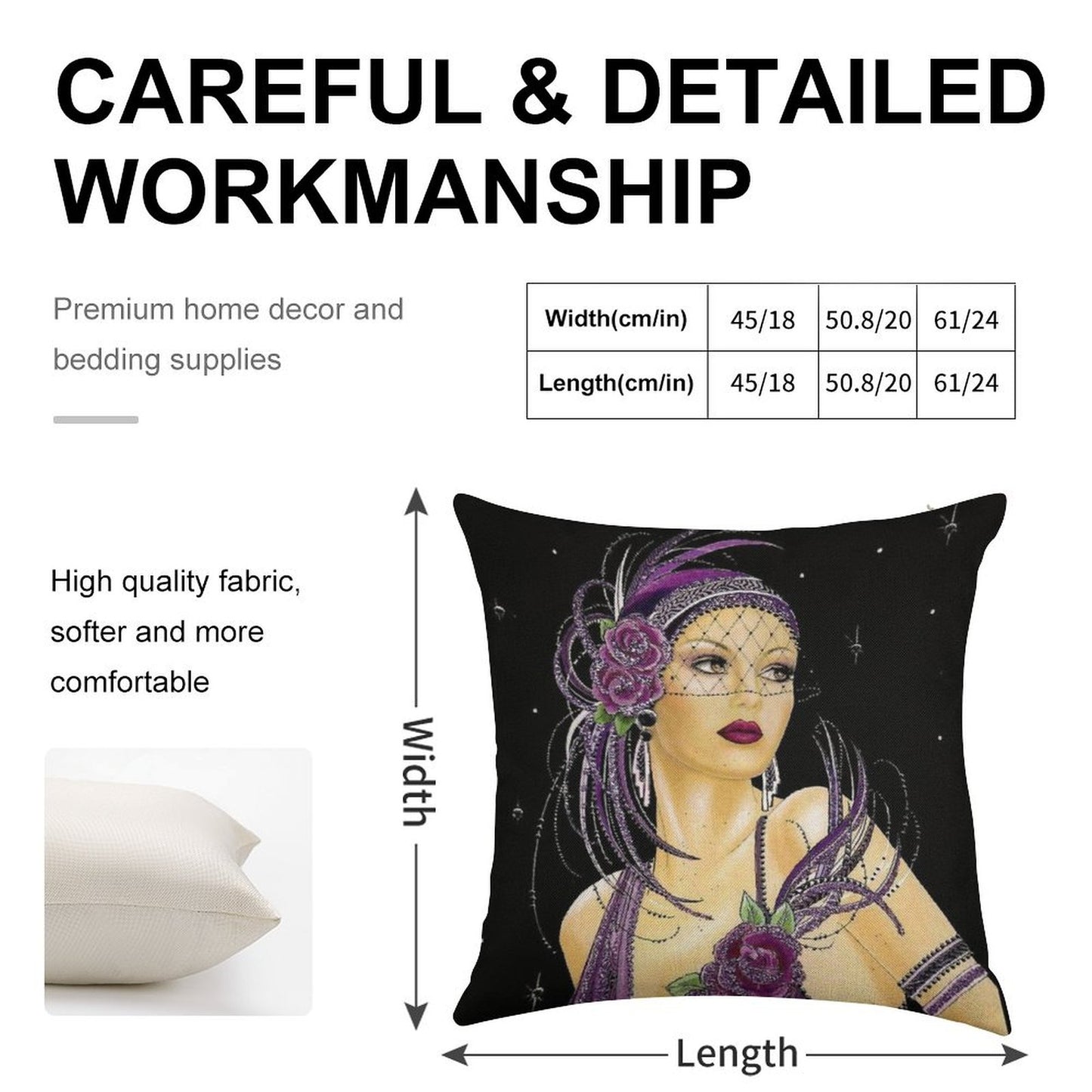 FLAPPER  Vintage 1930 Art Deco Print Linen Throw Pillow Cover