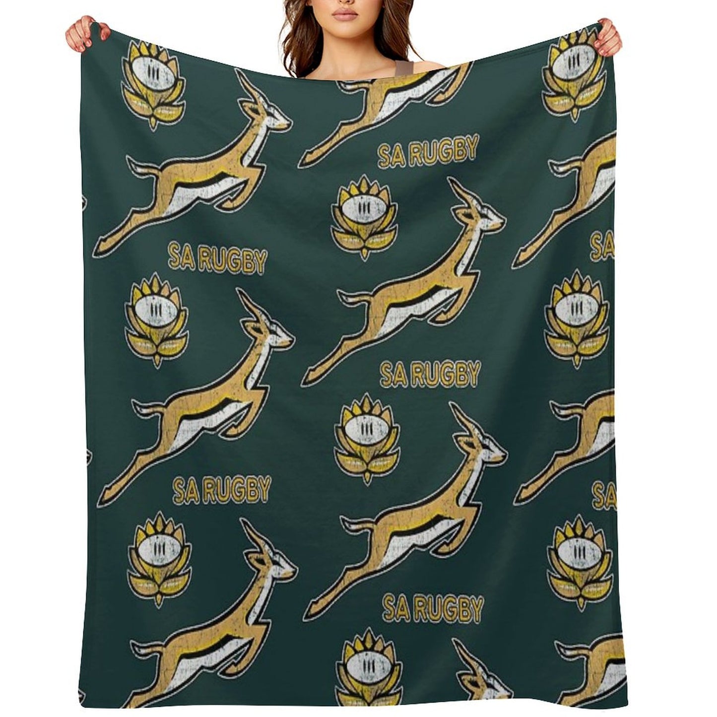 SA Rugby - Vintage Springbok Logo Throw Blanket