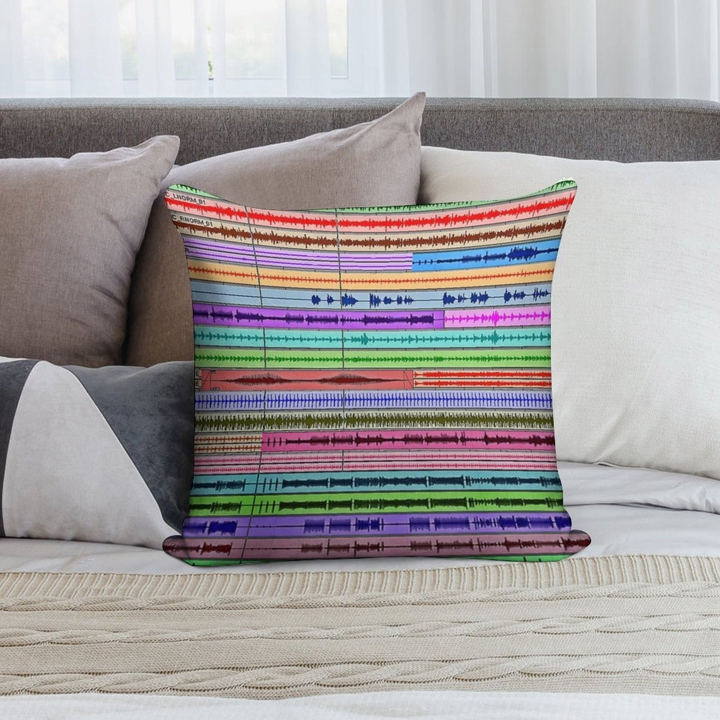 Music Tracks - Producer  Engineer Art Soft Durable Construction Throw Pillow