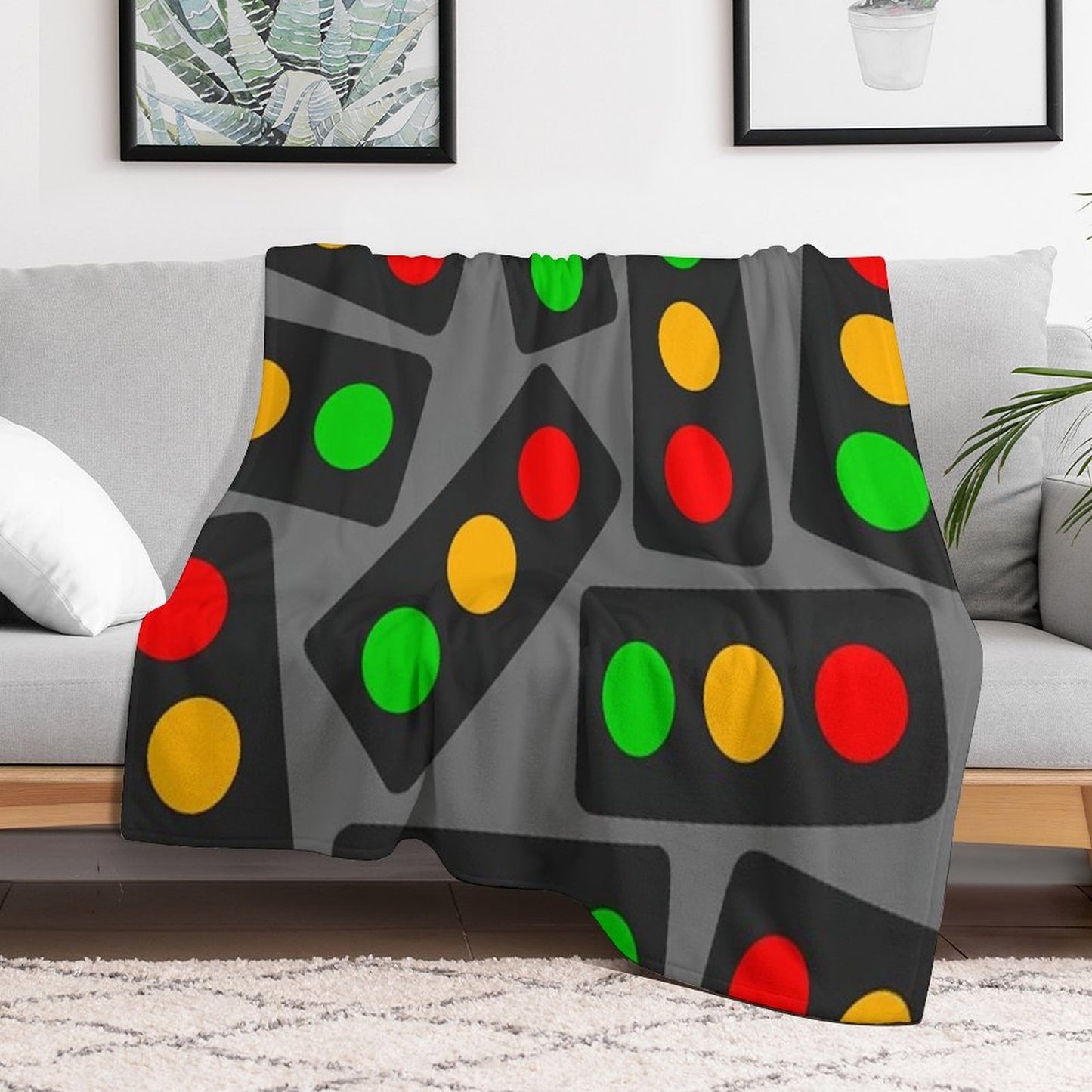 Large Traffic Light Pattern (Large & Full Version) Throw Blanket