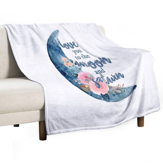 Love You to The Moon And Saturn Seven Throw Blanket