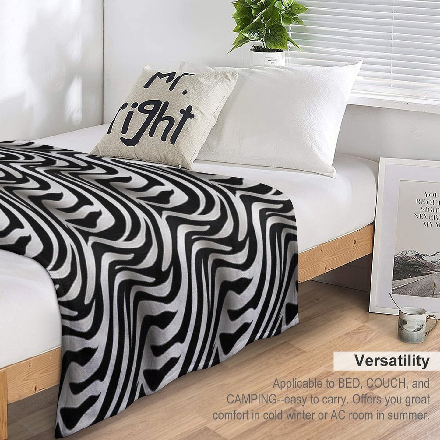Unique Zebra Skin Pattern Throw Blanket