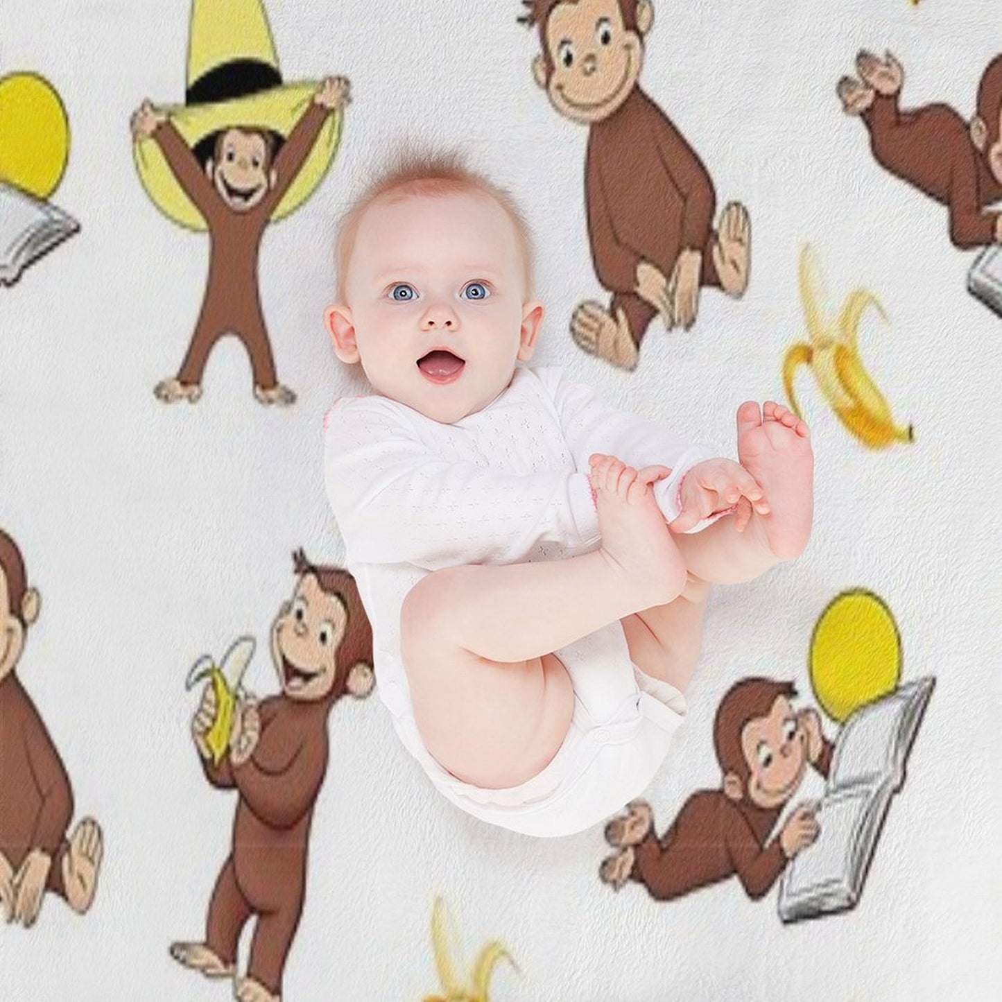 George The Curious Monkey Cartoon for Kids Pack Throw Blanket