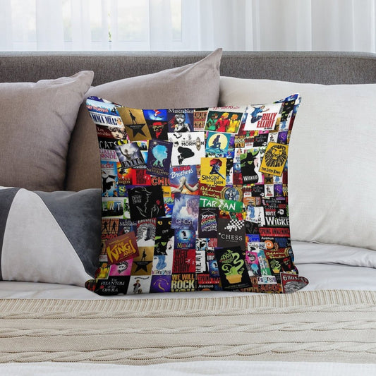 Musicals Collage IV Original Soft Washable Throw Pillow