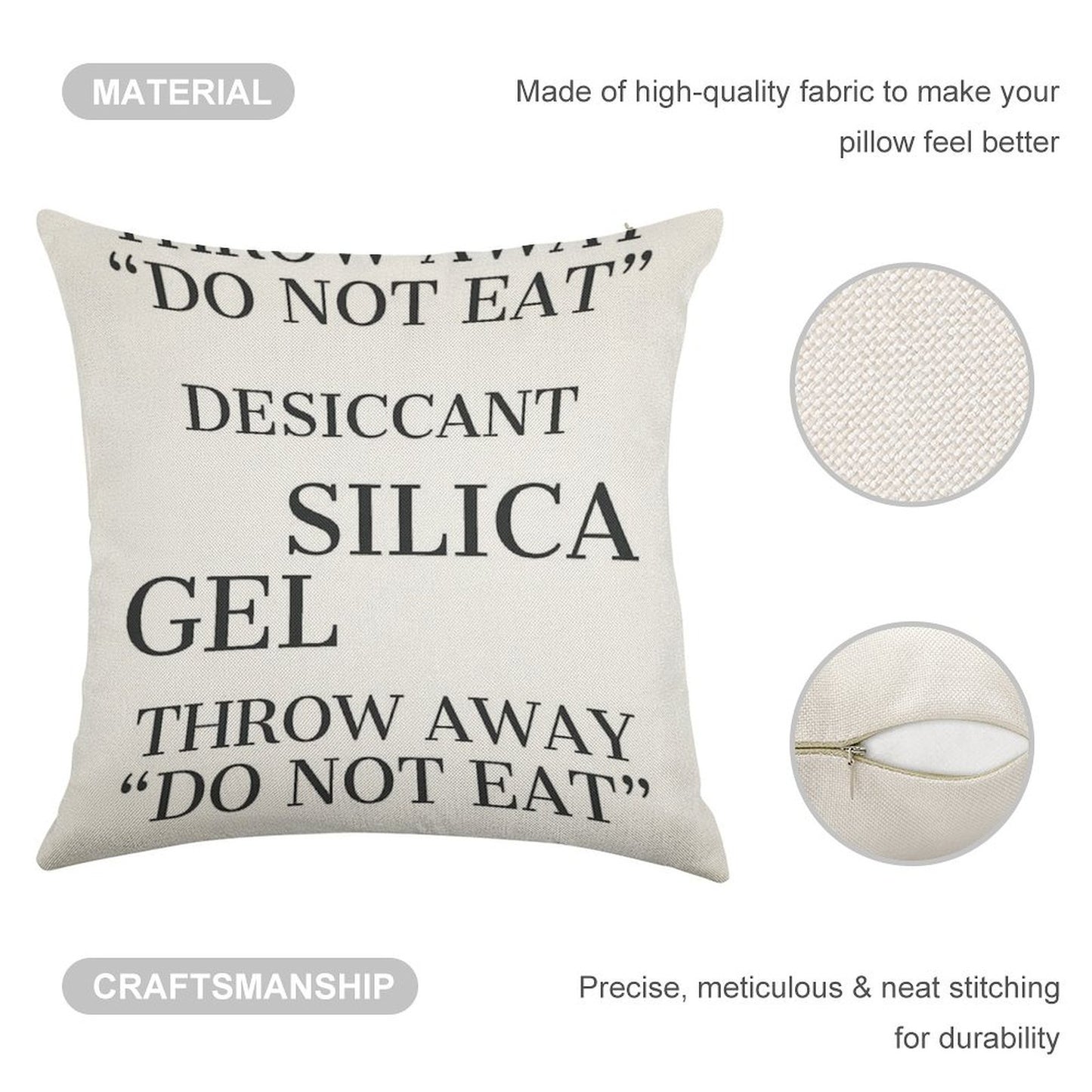 Silica Gels Linen Throw Pillow Cover