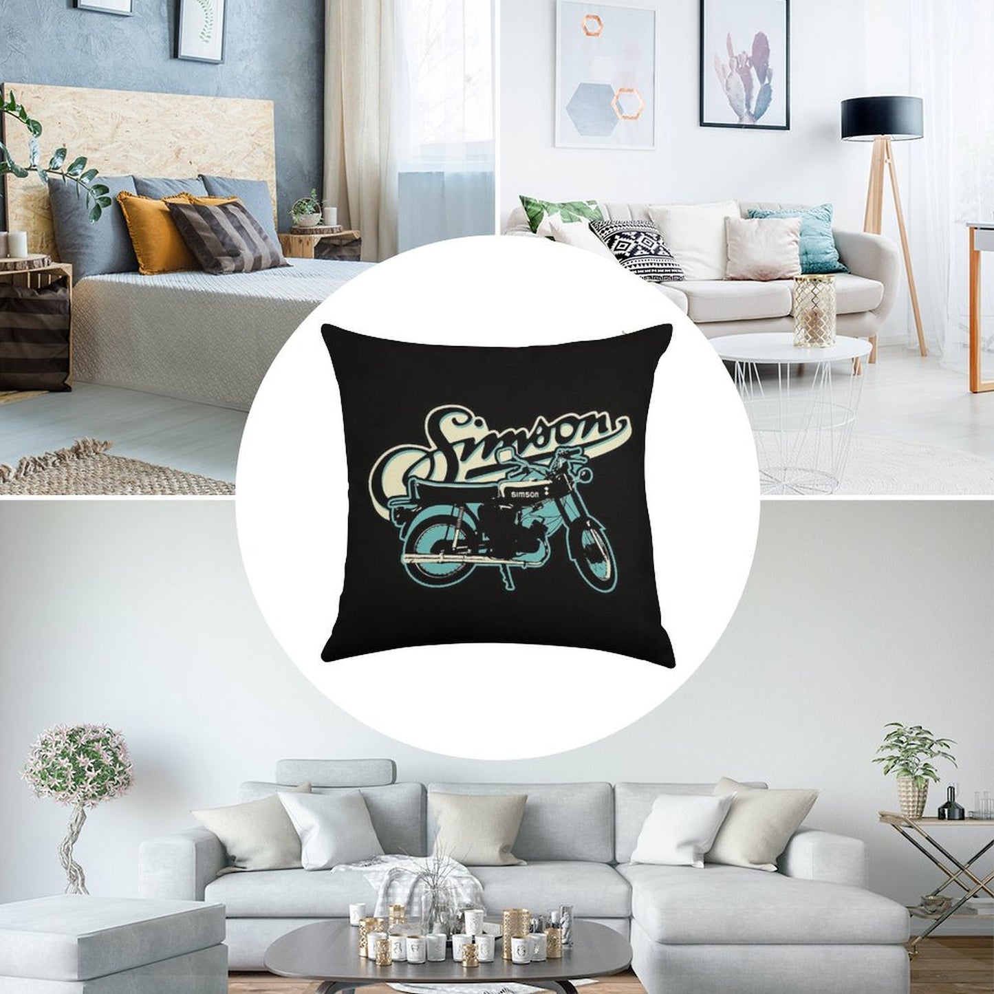 S51 Moped Drivers And GDR Fans. Linen Throw Pillow Cover