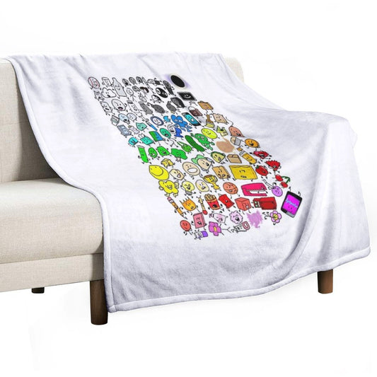BFDI Inanimate Insanity All Characters (Transparent) Throw Blanket