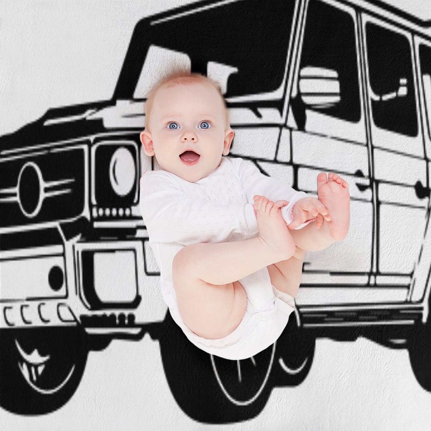 Mercedes G Class White Throw Blanket