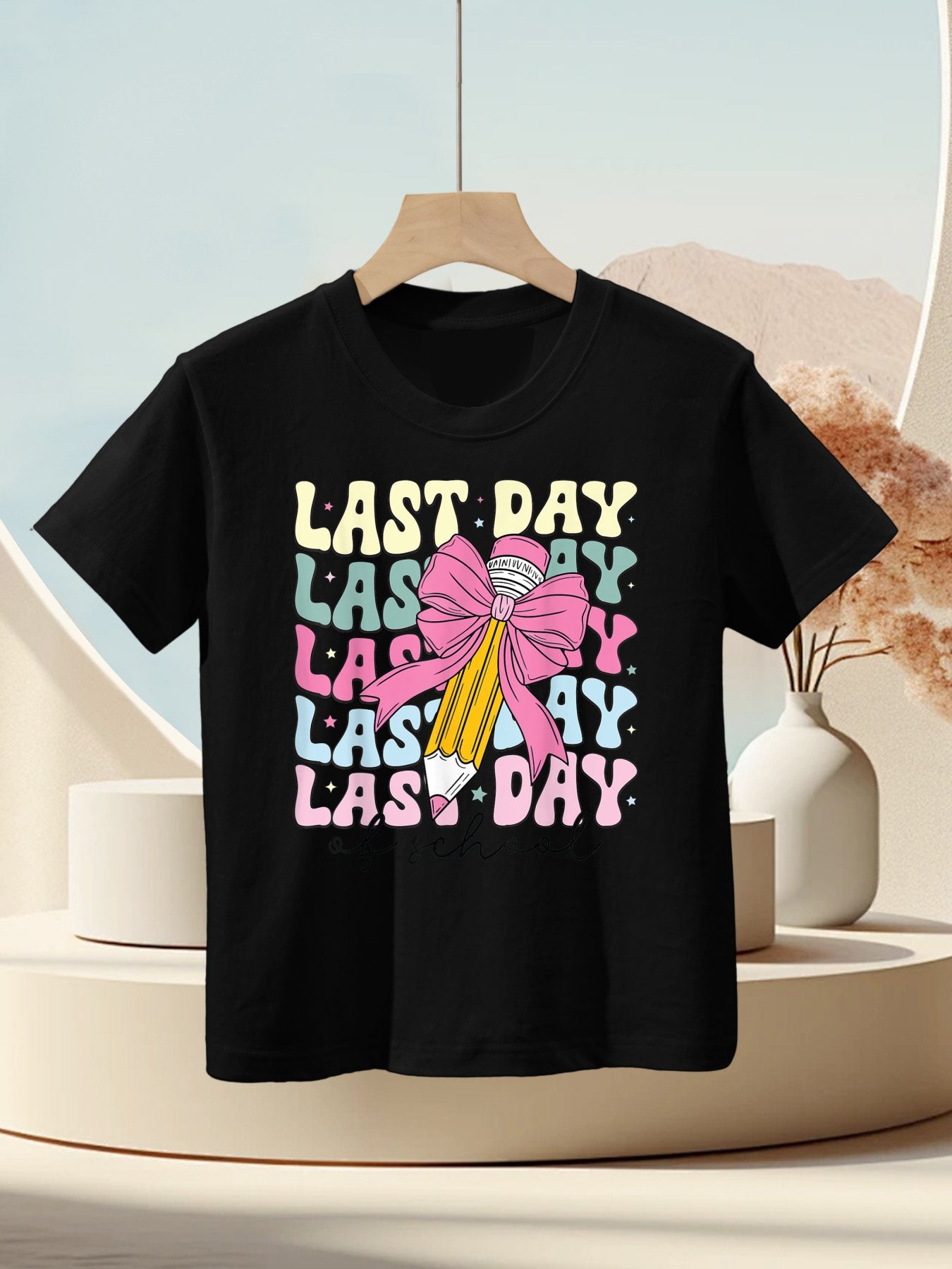 Last Day Of School Coquette Bow Graduation Party Kids T-Shirt