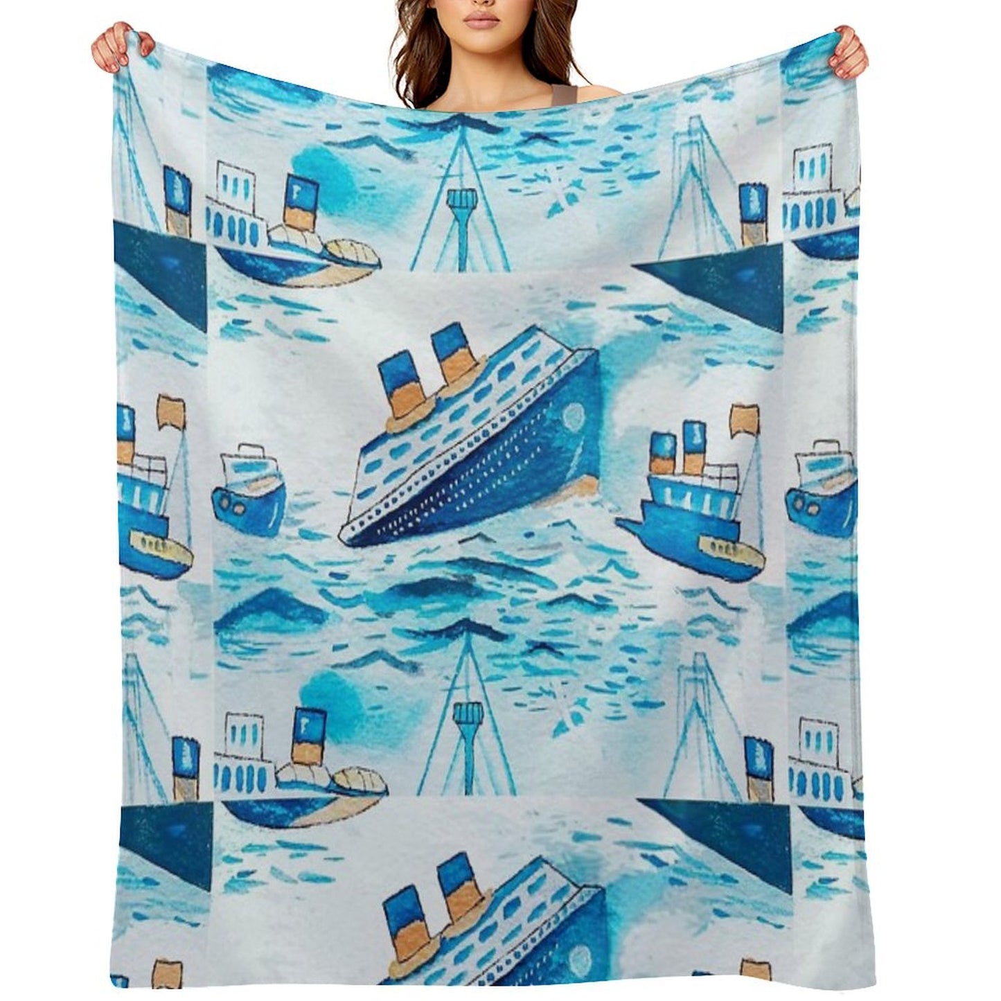 Ferry Boats Scrub Cap Throw Blanket
