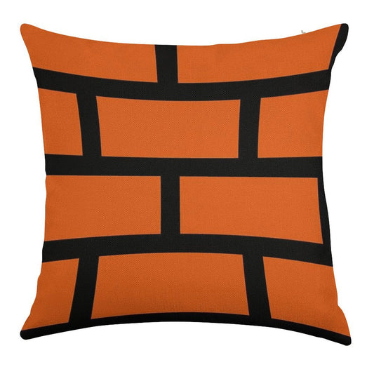 Brick Smash Linen Throw Pillow Cover