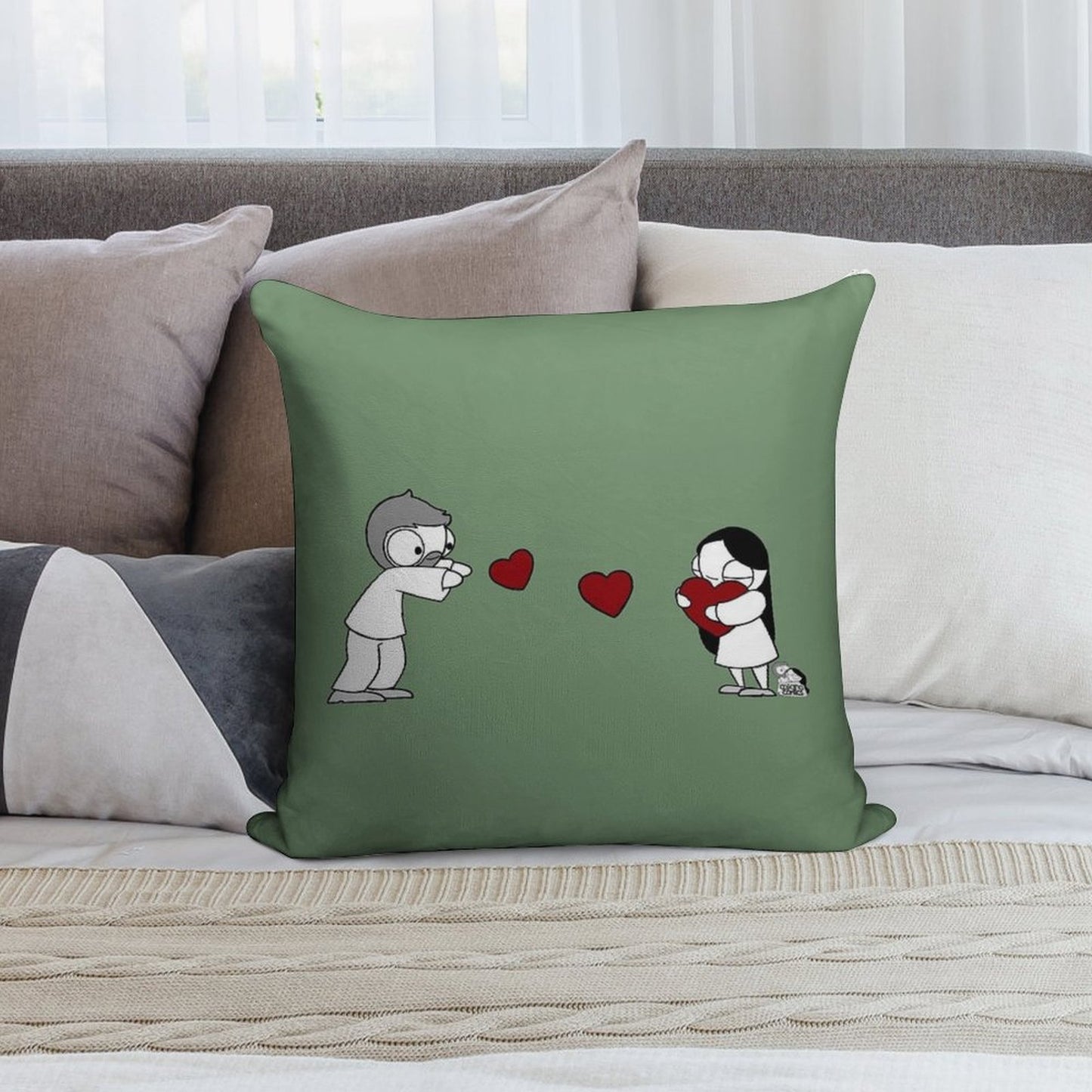 Hearts Throw Soft Home Decor Throw Pillow