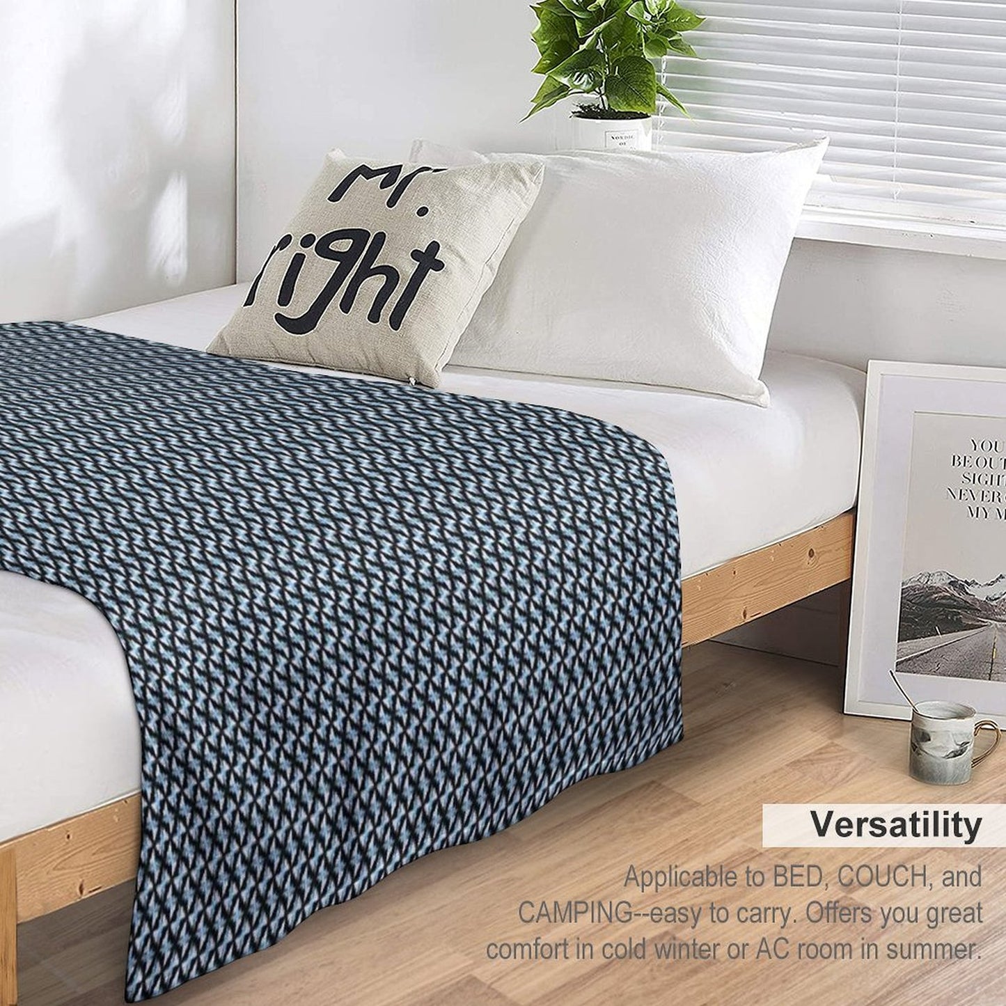 Big City Mixed Blue Signal Throw Blanket
