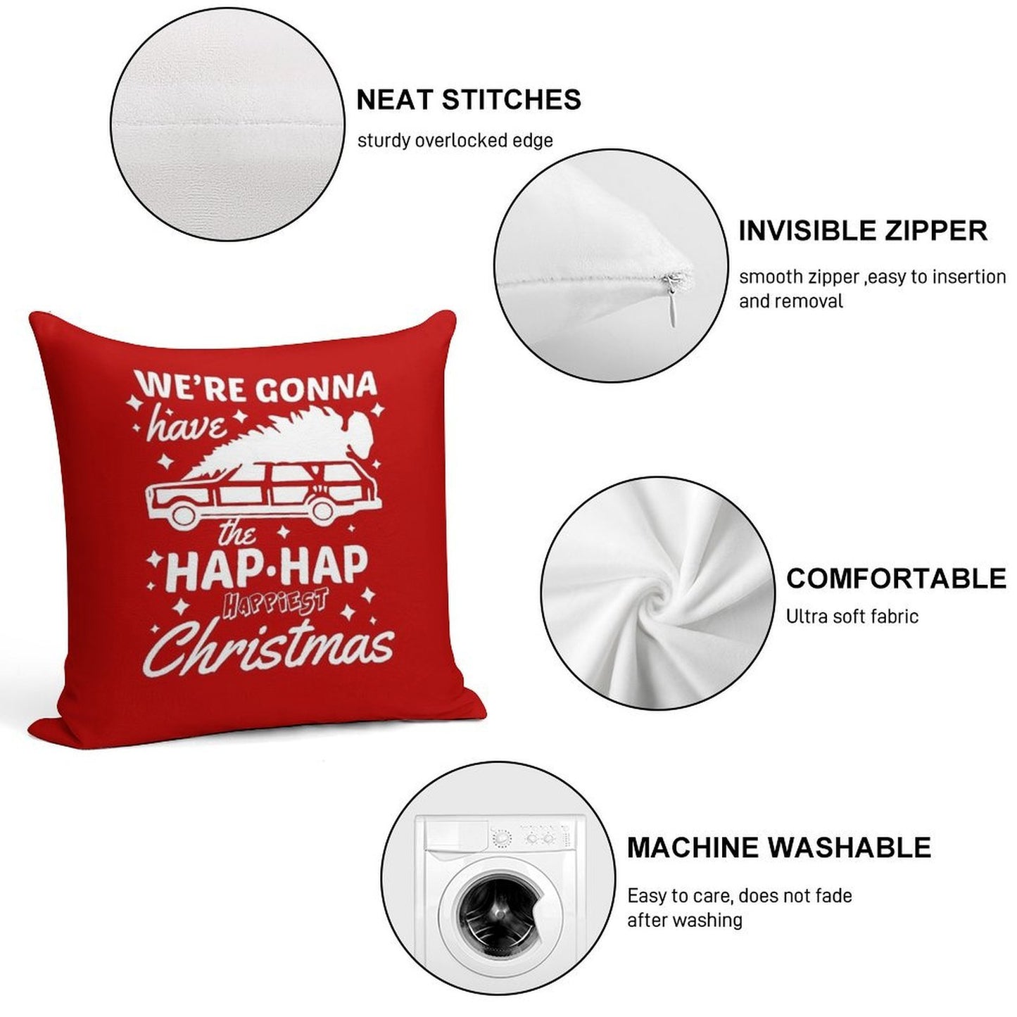 We're Gonna Have The Hap Hap Happiest Christmas Soft High-Density Material Throw Pillow