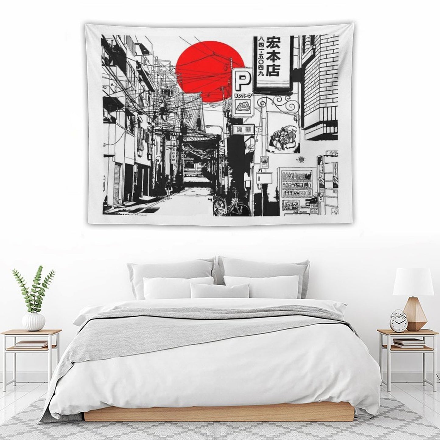 Tokyo Street Sunrise Tapestry