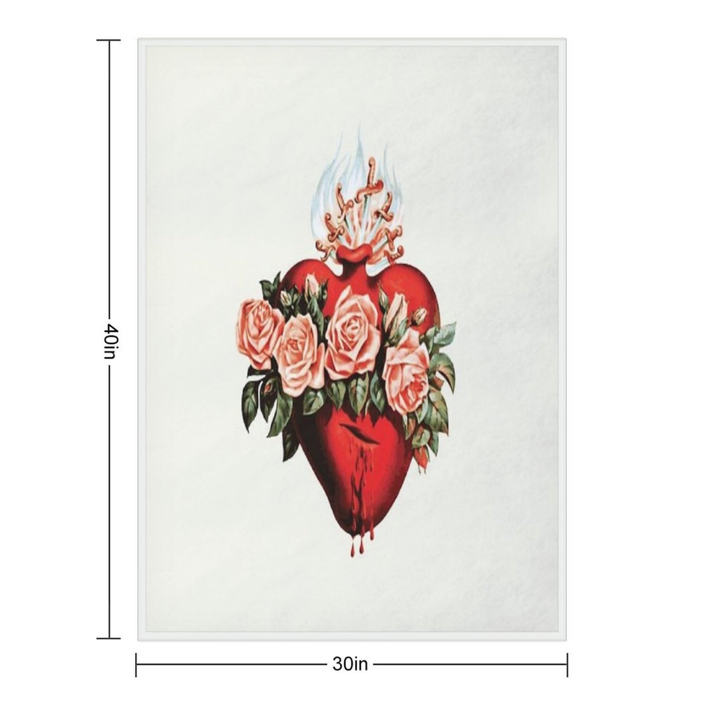 Immaculate Heart of Mary Vintage Throw Blanket